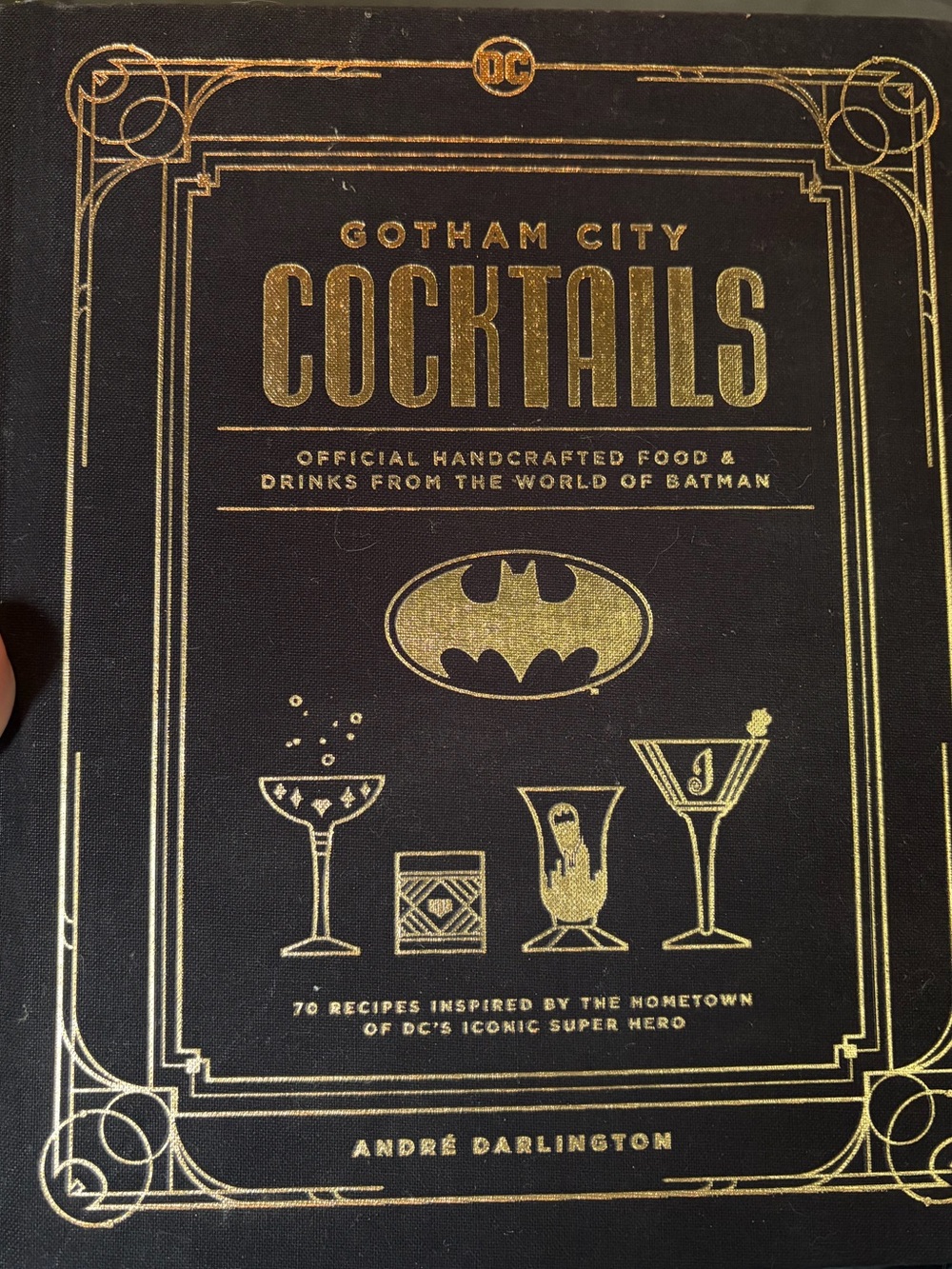 DC Gotham City Cocktails Cookbook - Black & Gold Hardcover